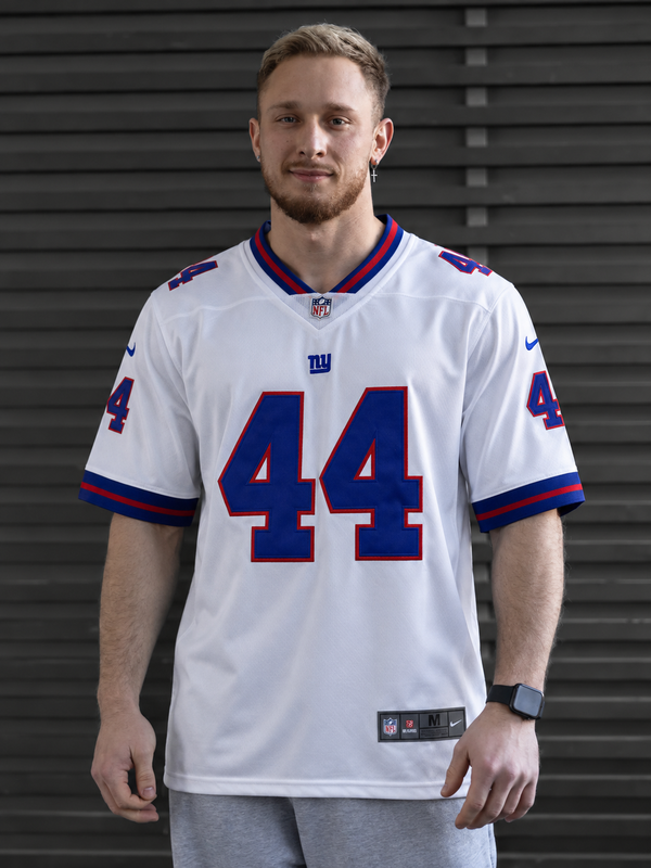New York Giants - Cam Skattebo - White/Blue front view