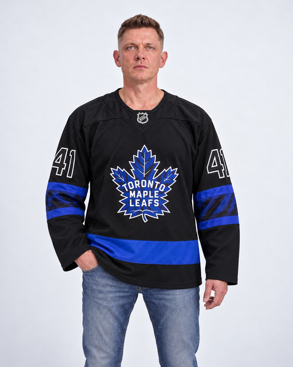 Toronto Maple Leafs - Anthony Stolarz - Black - Front