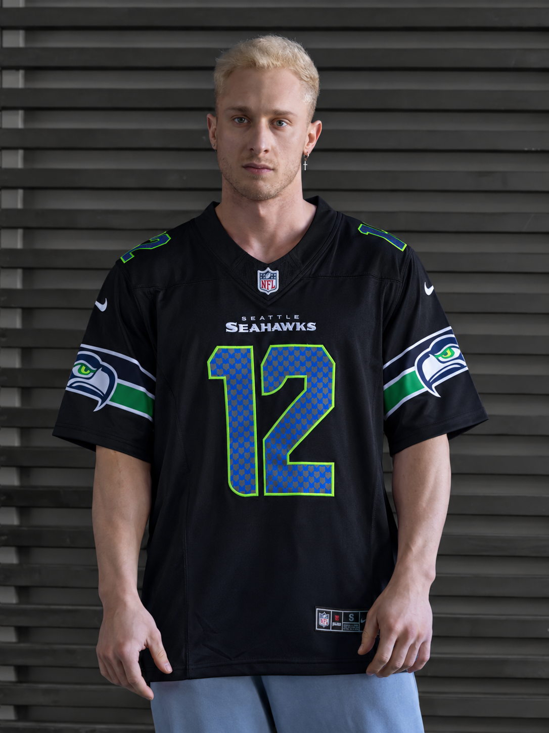 Seattle Seahawks - 12th Fan - Black front view