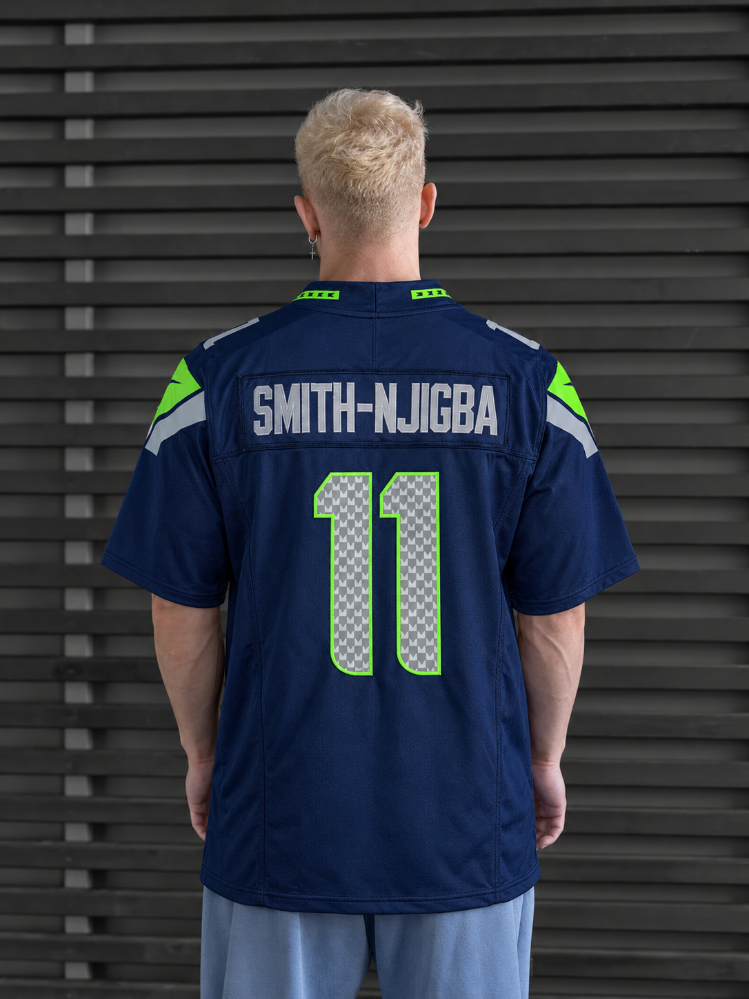 Seattle Seahawks - Jaxon Smith-Njigba - Navy Blue back view