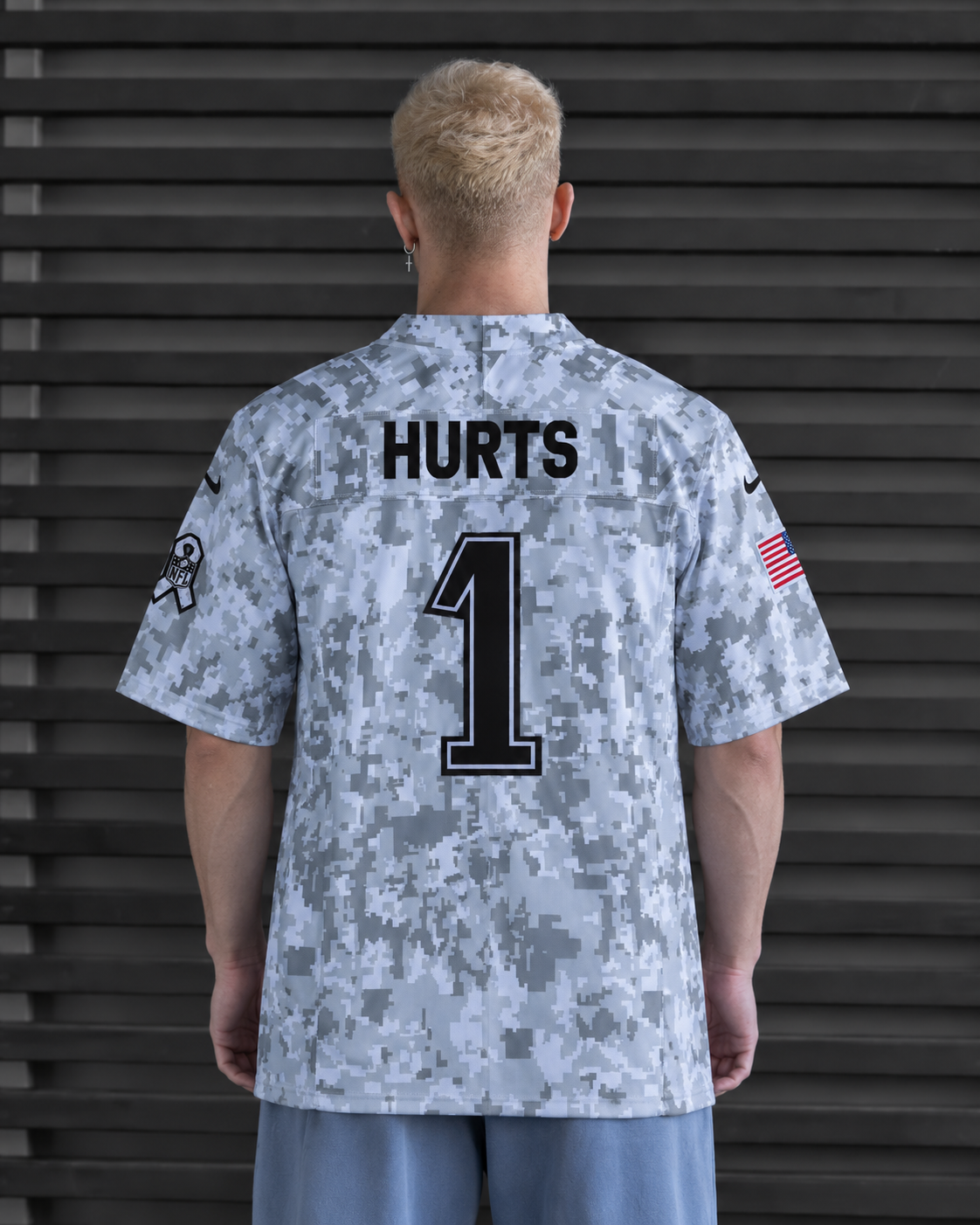 Philadelphia Eagles - Jalen Hurts - Salute to Service - Arctic Camo back view