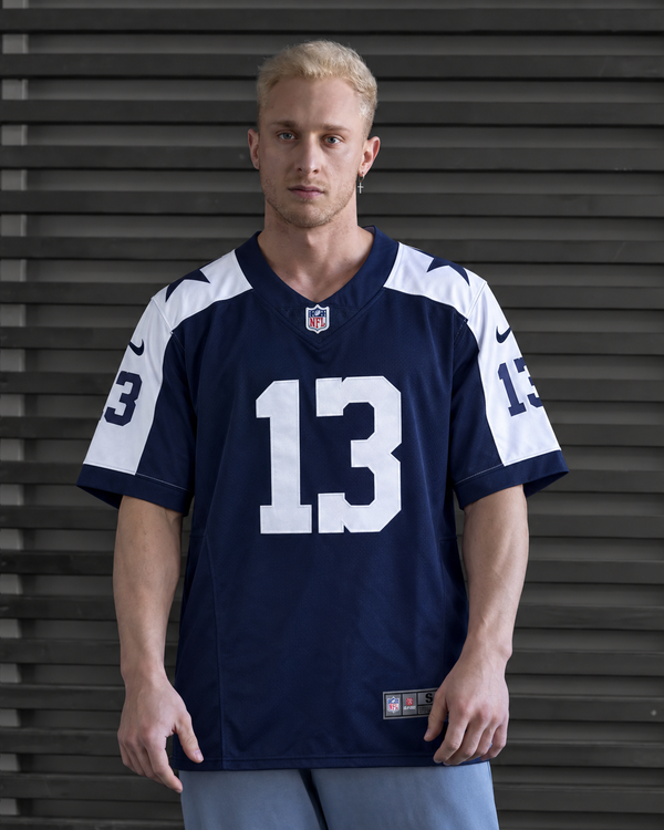 Dallas Cowboys - Caleb Downs - White/Navy Blue front view