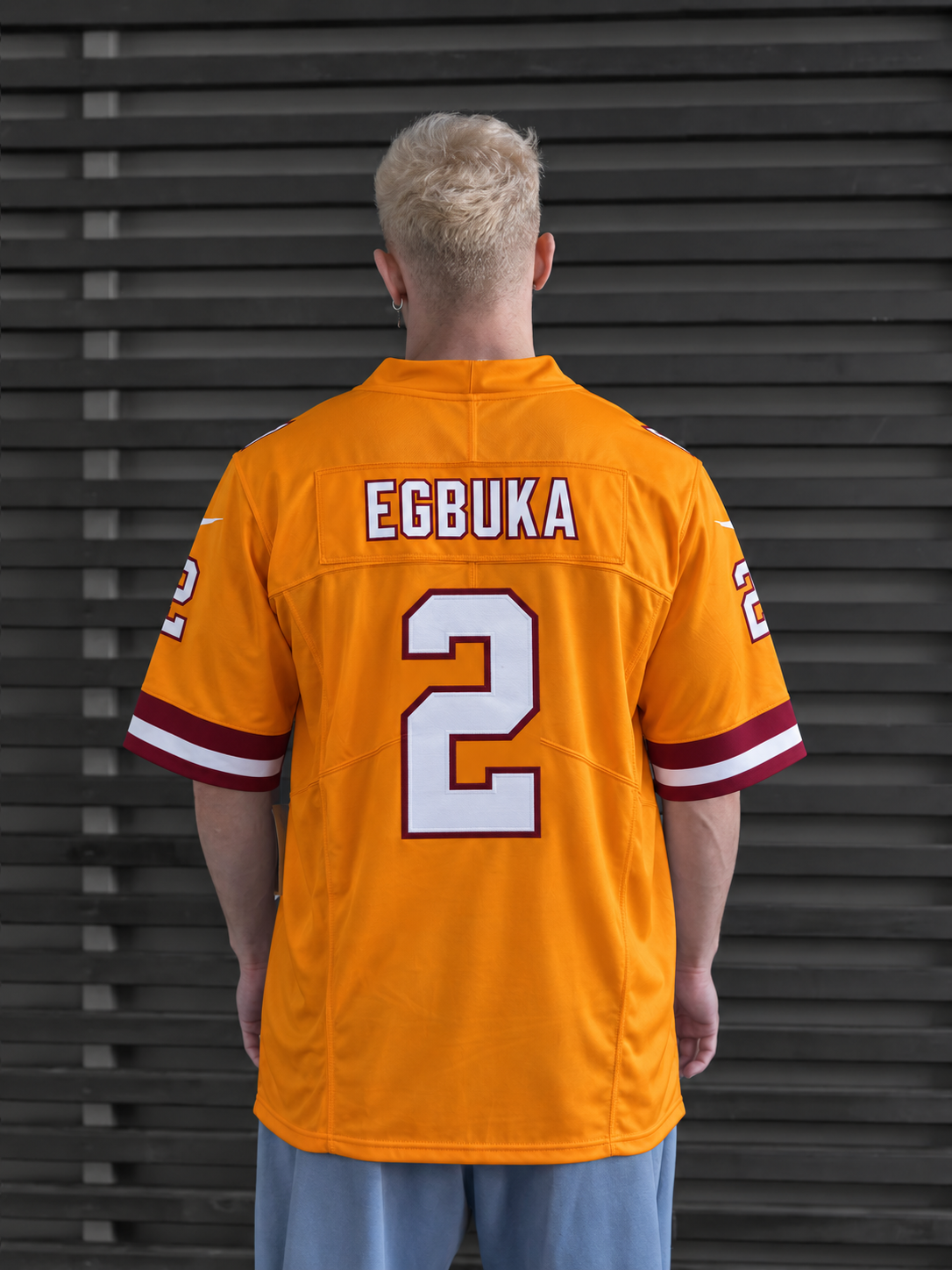 Tampa Bay Buccaneers - Emeka Egbuka - Vibrant Orange back view