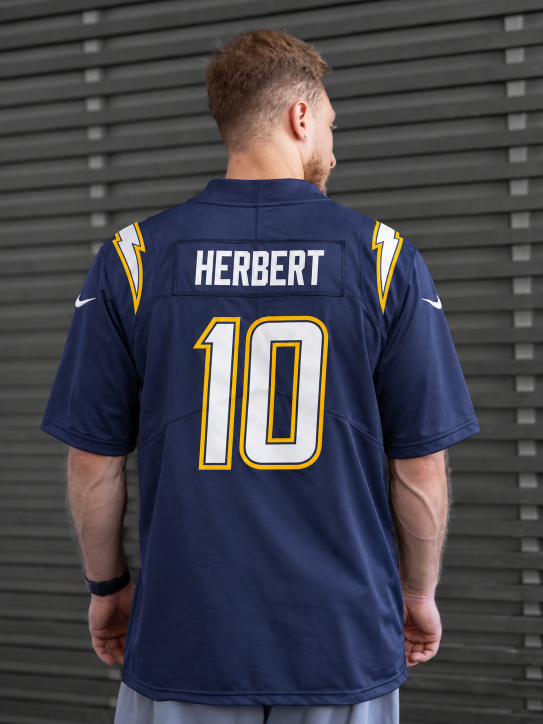 Los Angeles Chargers - Justin Herbert - Navy Blue back view