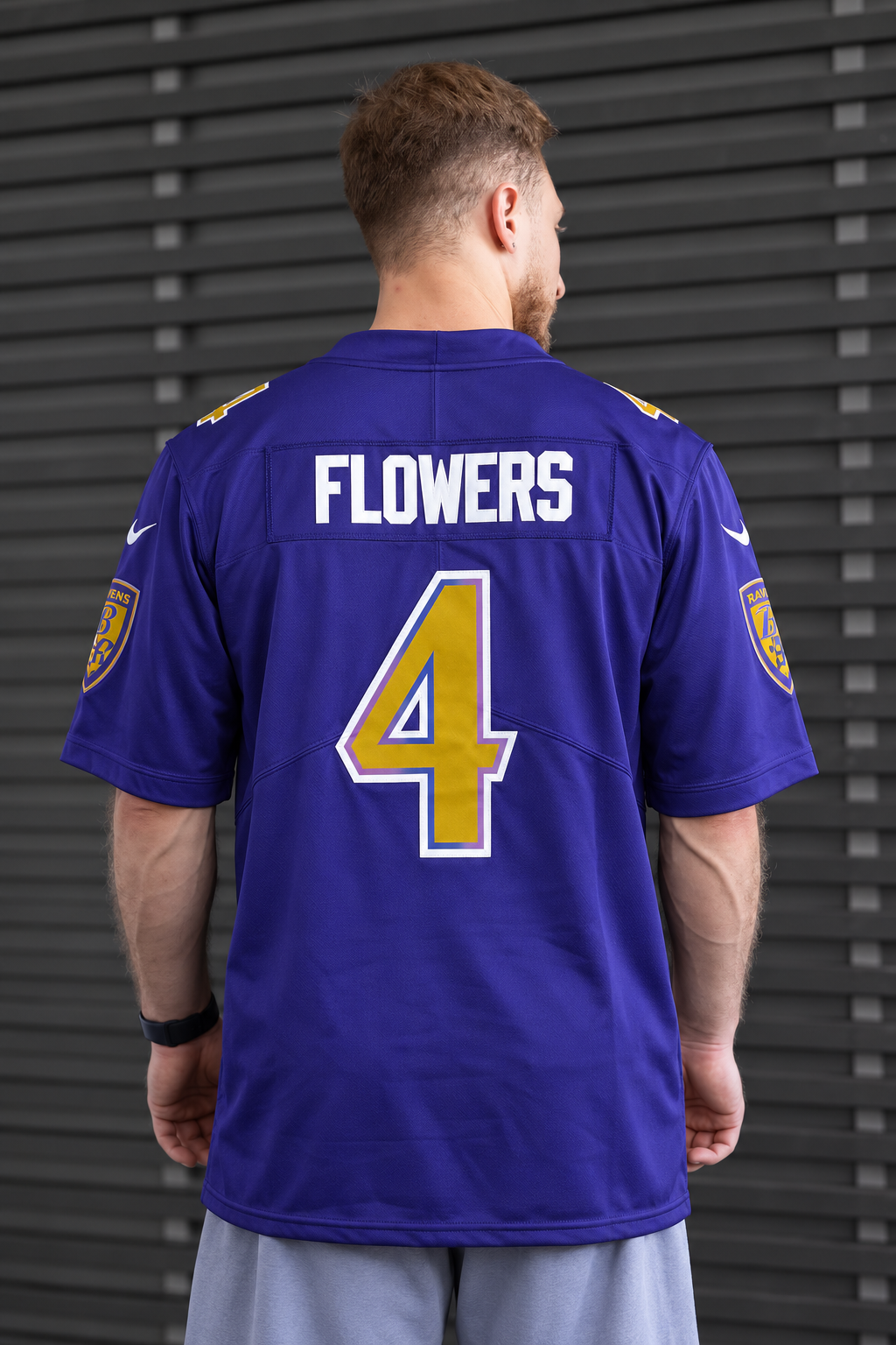 Baltimore Ravens - Zay Flowers - Purple back view