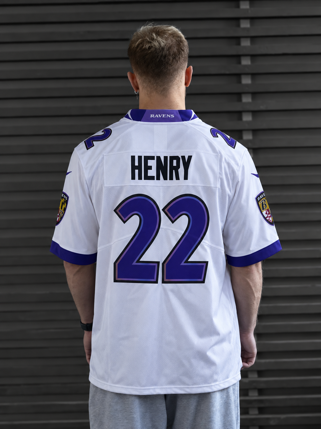 Baltimore Ravens - Derrick Henry - White back view