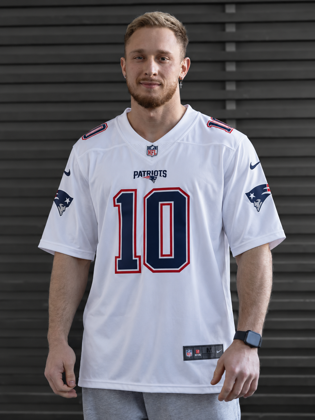 New England Patriots - Drake Maye - White front view