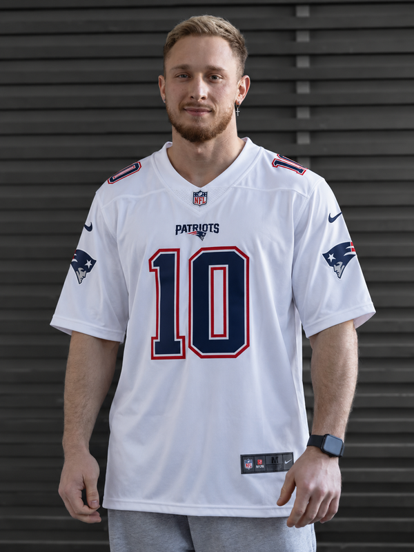 New England Patriots - Drake Maye - White front view