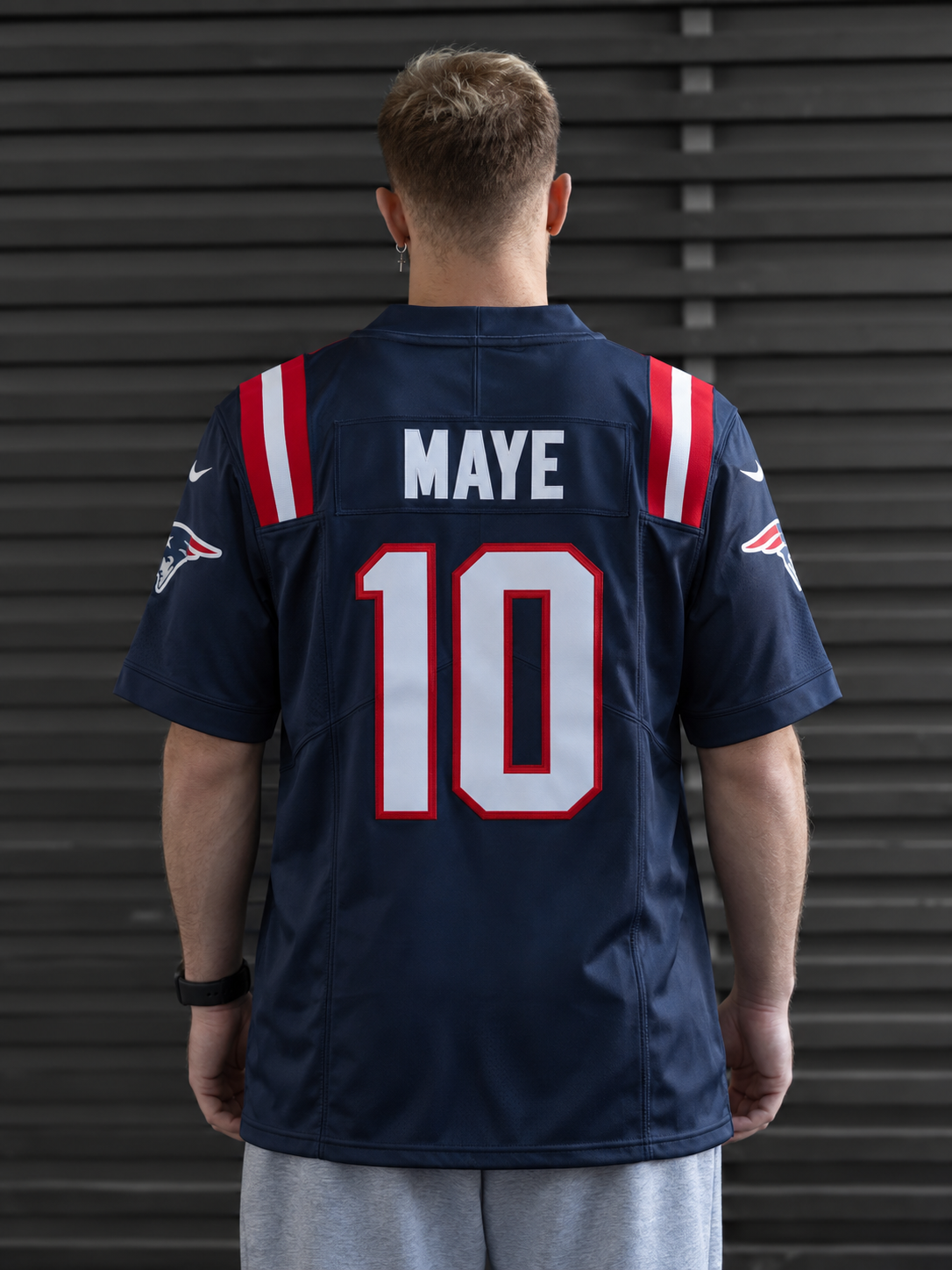 New England Patriots - Drake Maye - Navy Blue back view