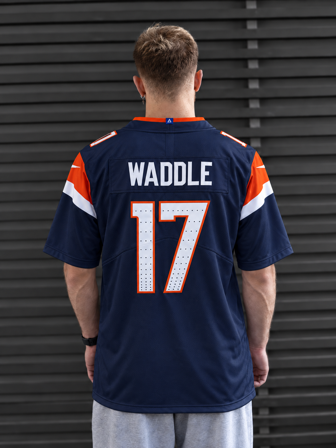 Denver Broncos - Jaylen Waddle - Navy Blue back view