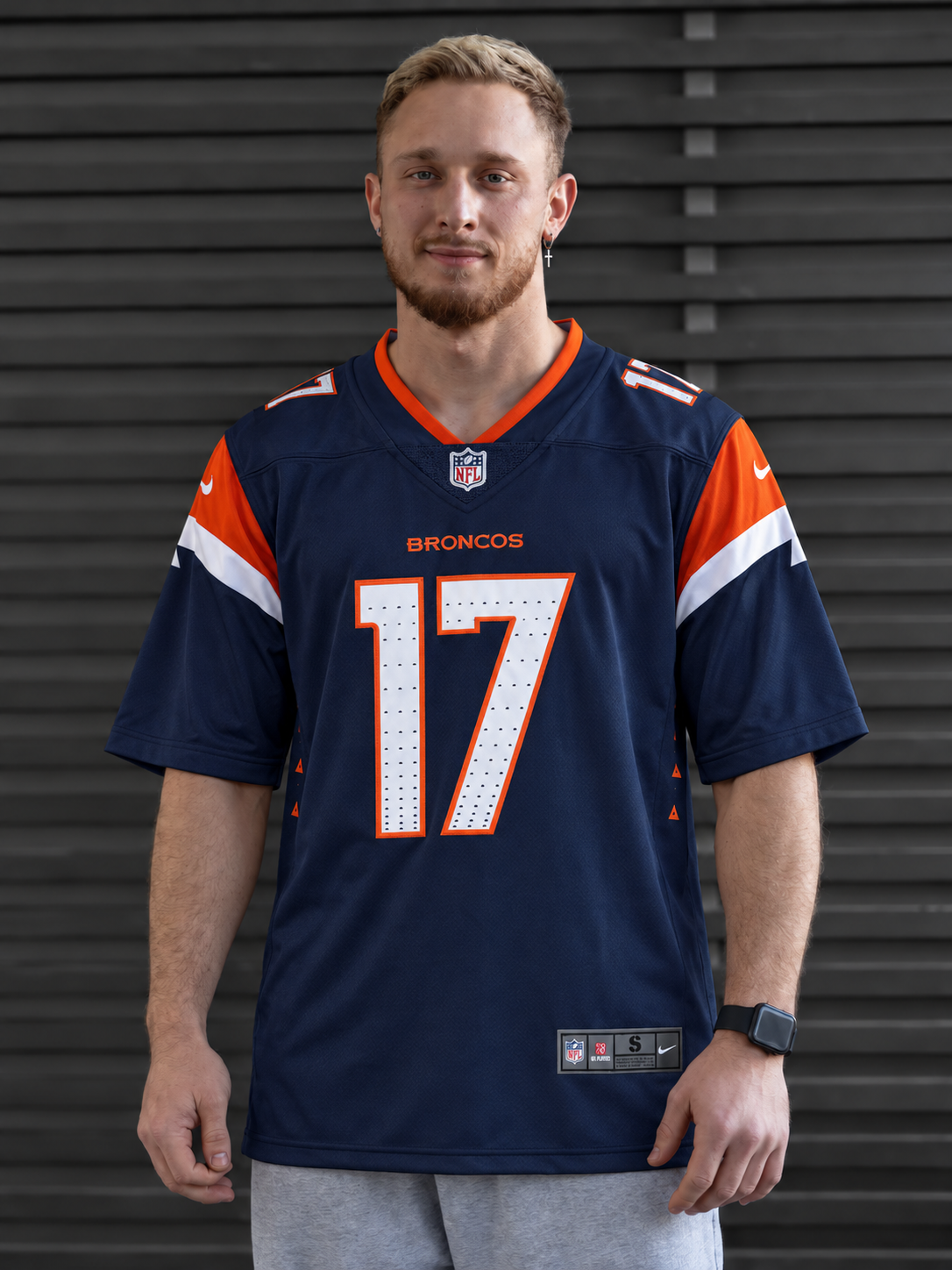 Denver Broncos - Jaylen Waddle - Navy Blue front view