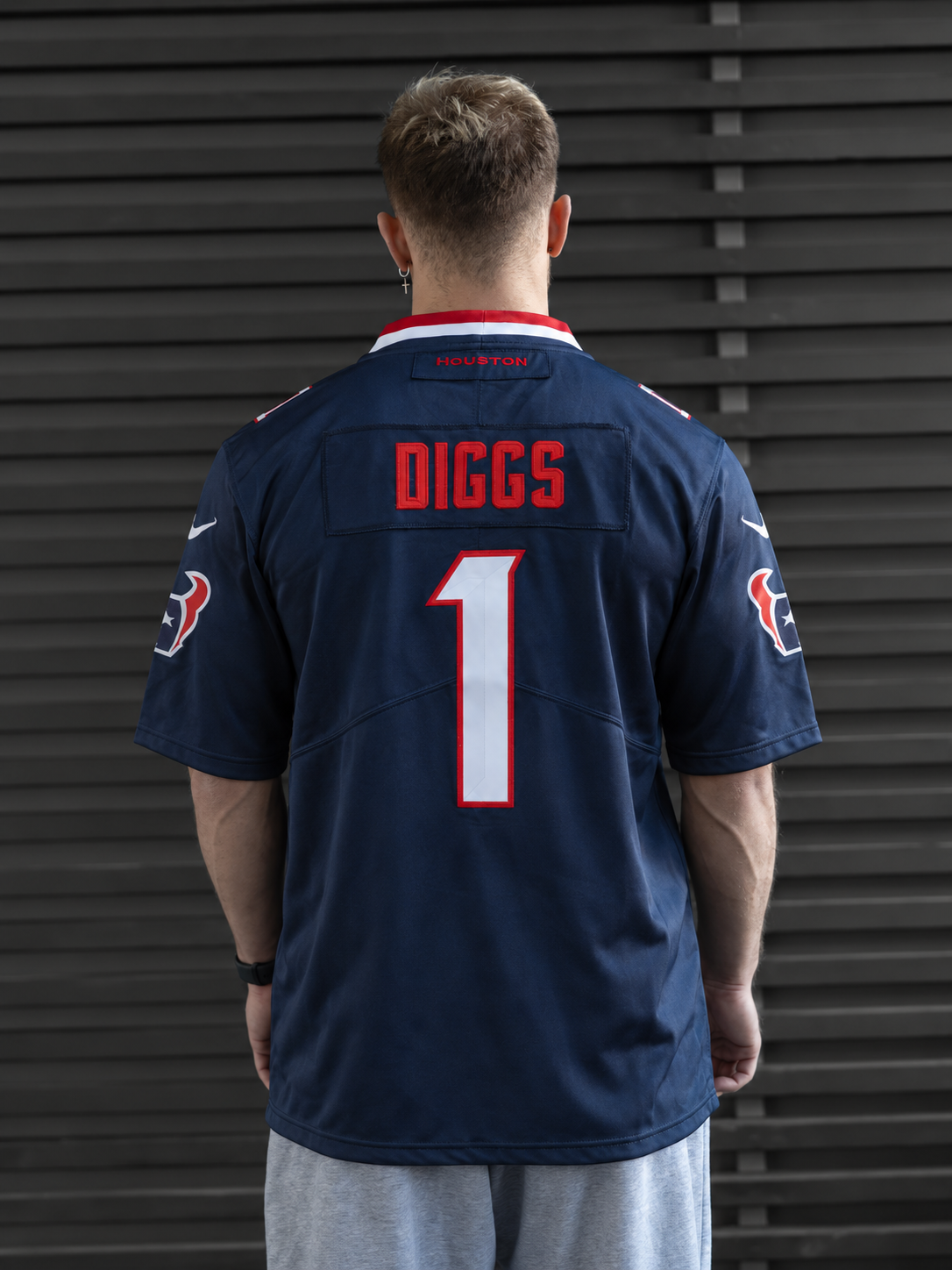 Houston Texans - Stefon Diggs - Navy back view