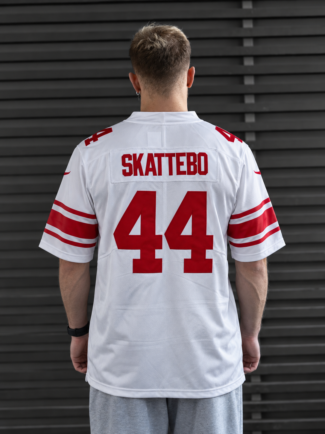 New York Giants - Cam Skattebo - White/Red back view
