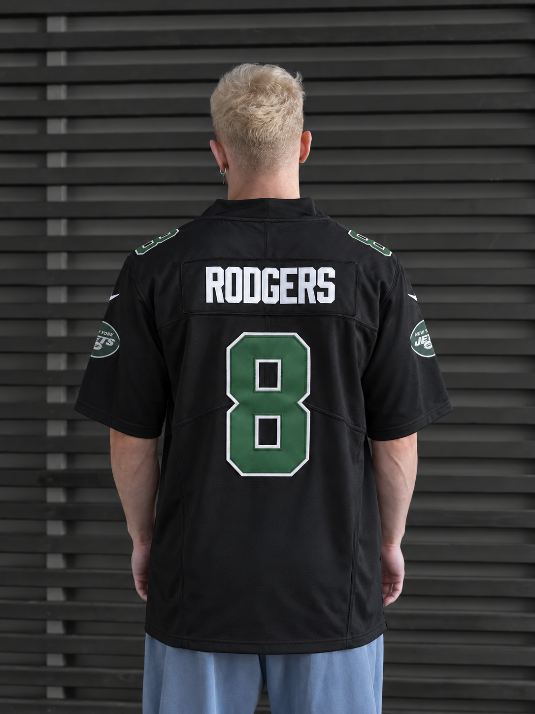 New York Jets - Aaron Rodgers - Black back view