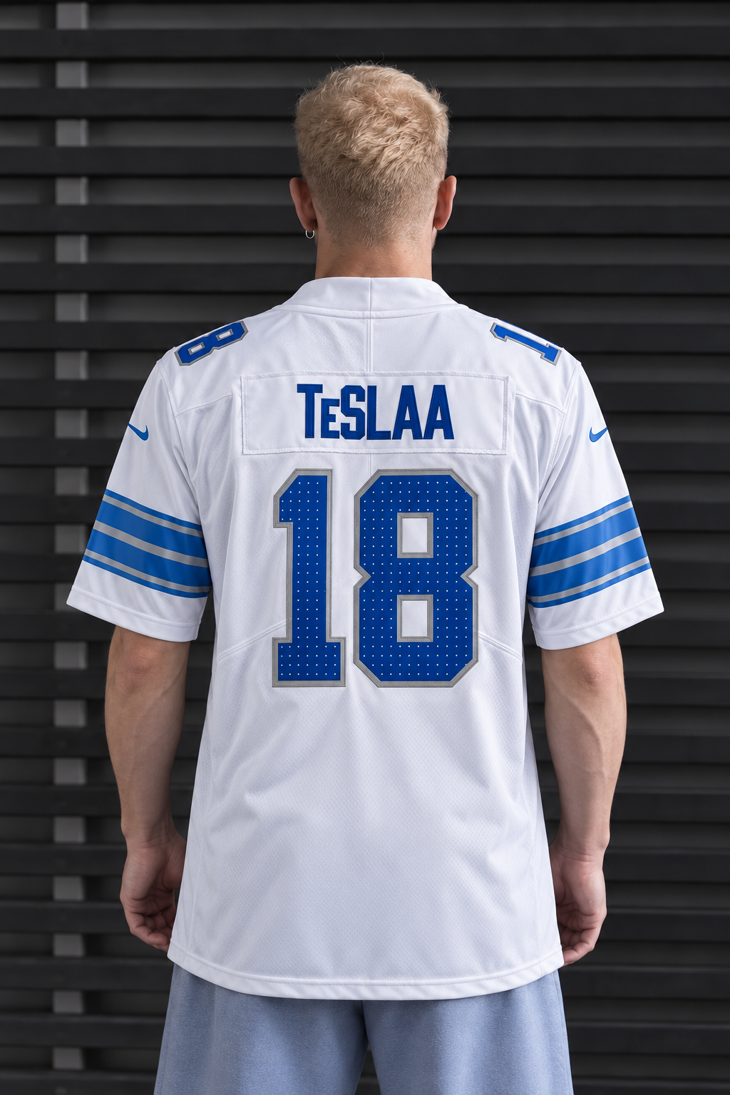 Detroit Lions - Isaac TeSlaa - White back view