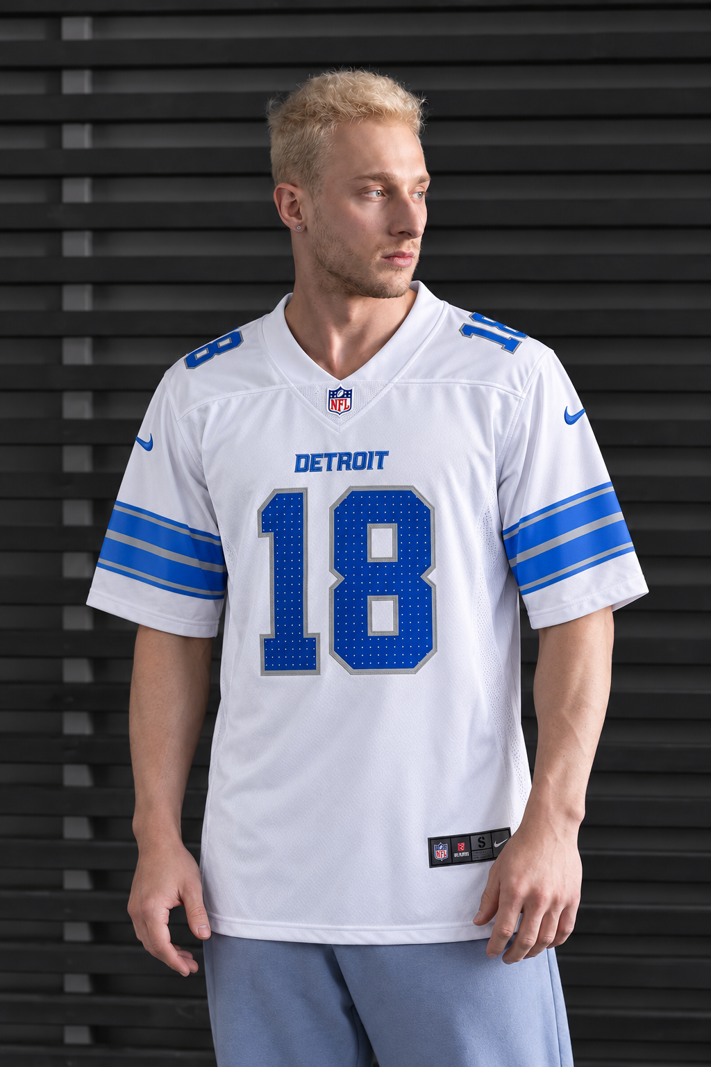 Detroit Lions - Isaac TeSlaa - White front view