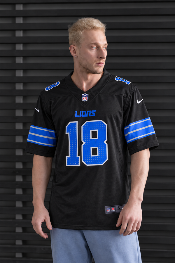 Detroit Lions - Isaac TeSlaa - Black front view