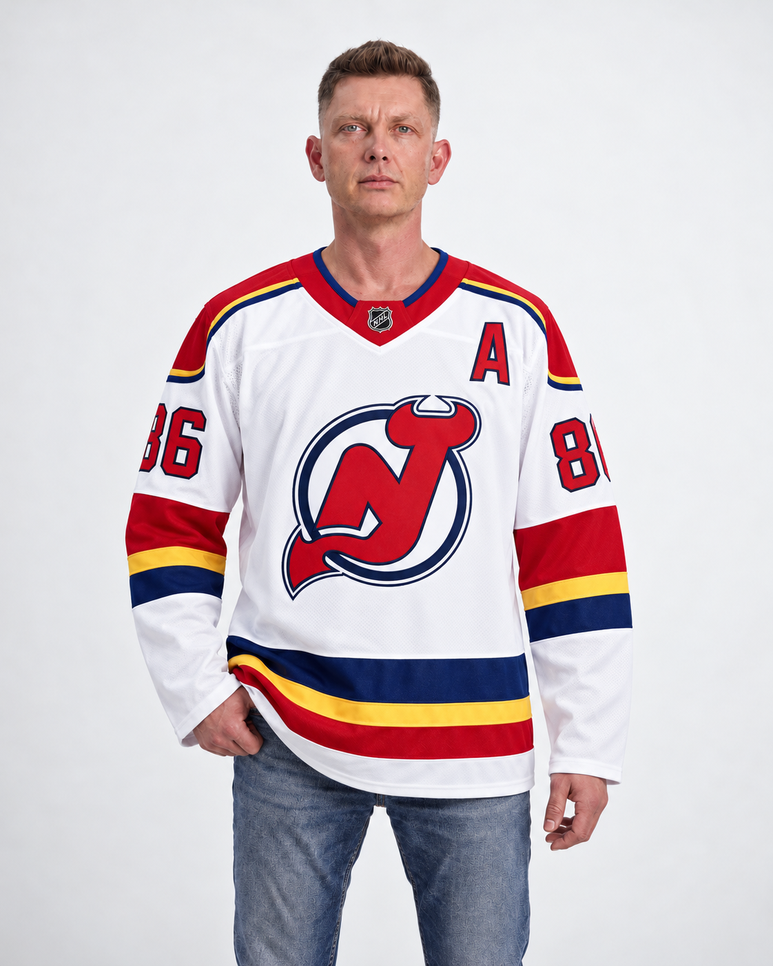 New Jersey Devils - Jack Hughes - White - Front