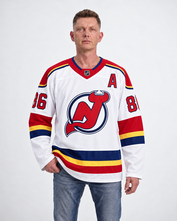 New Jersey Devils - Jack Hughes - White - Front
