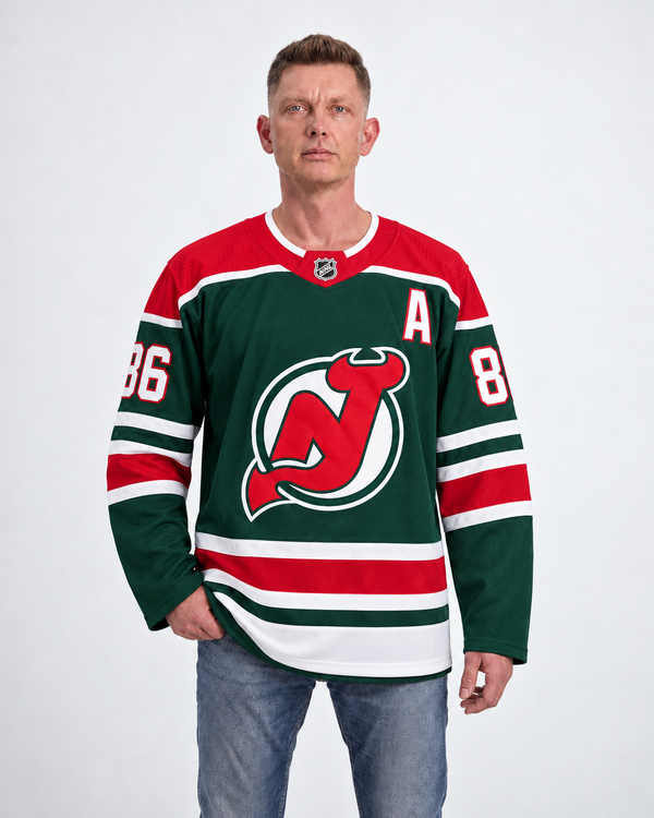 New Jersey Devils - Jack Hughes - Green - Front