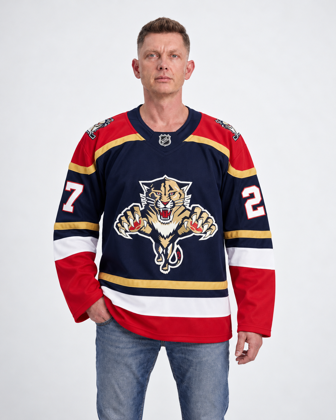Florida Panthers - Sergei Bobrovsky - Navy Blue - Front