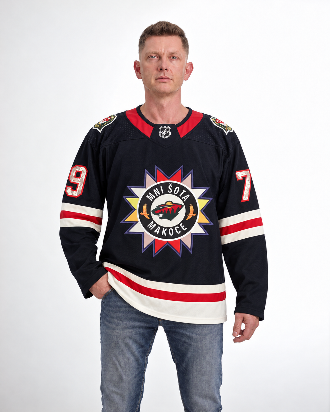 Minnesota Wild - Kirill Kaprizov - Dark Navy - Front